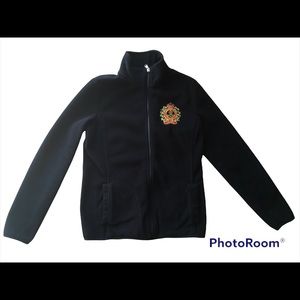Women’s LRL Lauren Ralph Lauren Black Fleece Jacket Embroidered. Size: Petite S